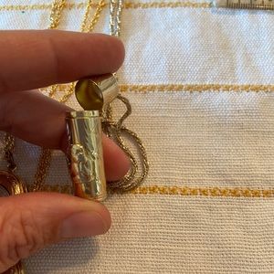 Sterling silver tube necklace with angel